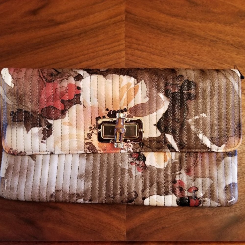 Sondra Roberts Squared Floral Clutch